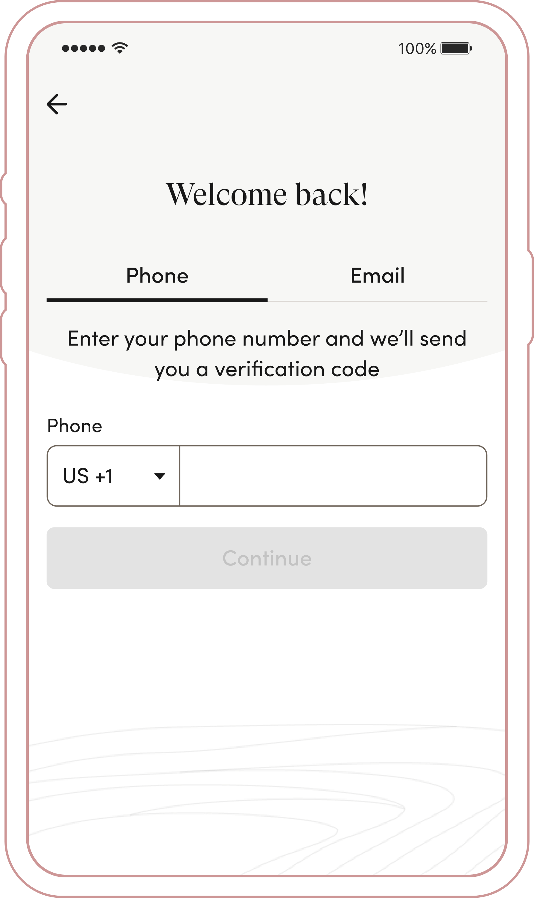 Create New Password screen for returning users in the Cedars-Sinai Connect app