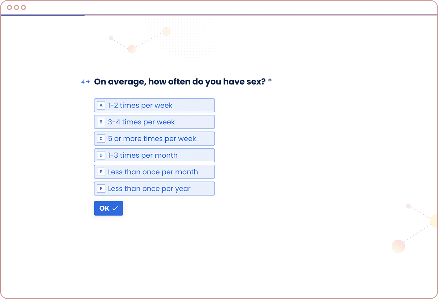 Desktop version of a question from the survey